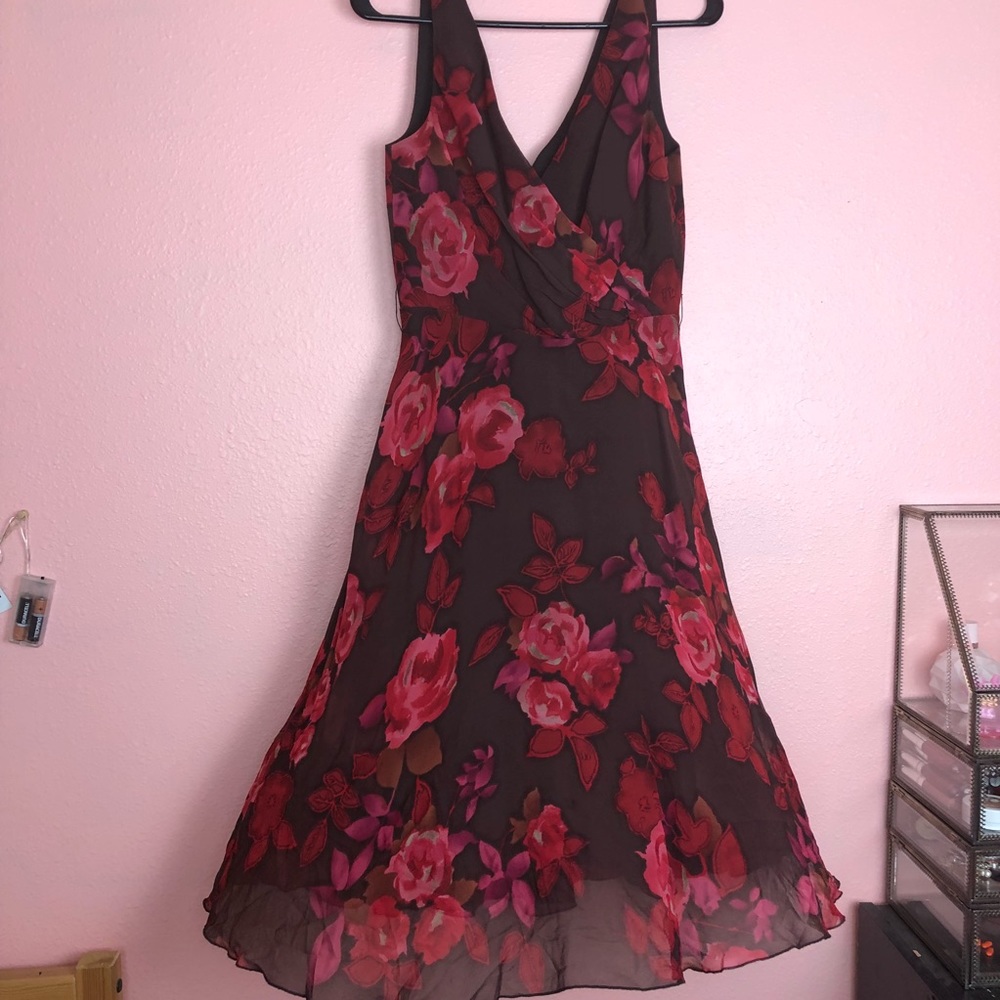Donna Morgan floral red dress